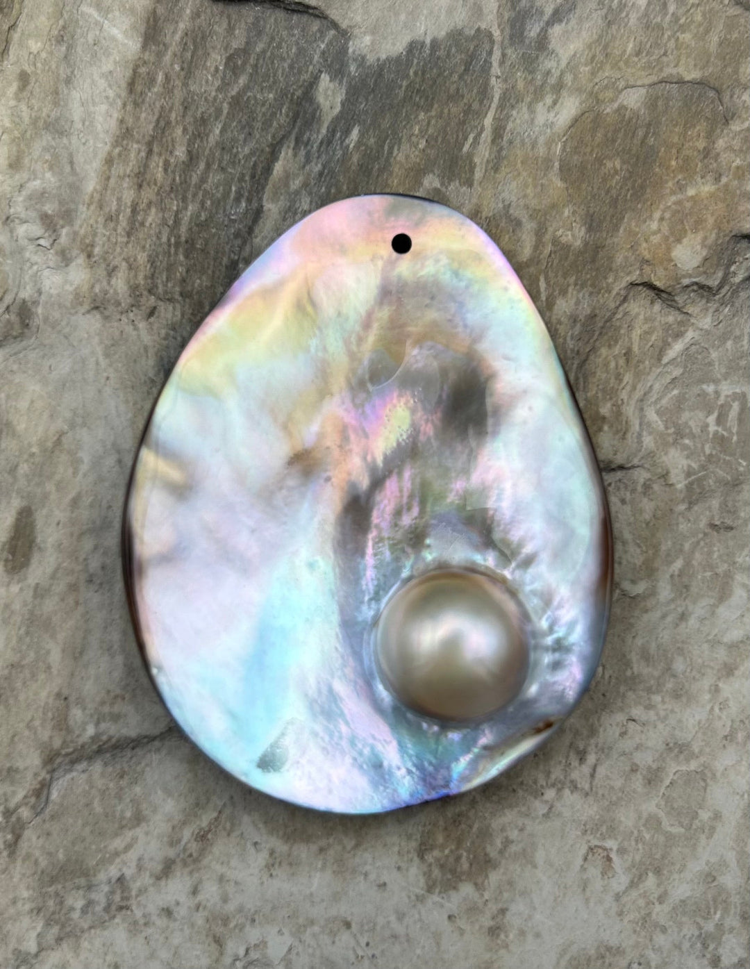 Mabe Pearl Focal Pendant Bead 46x59mm - Mabe Pearl