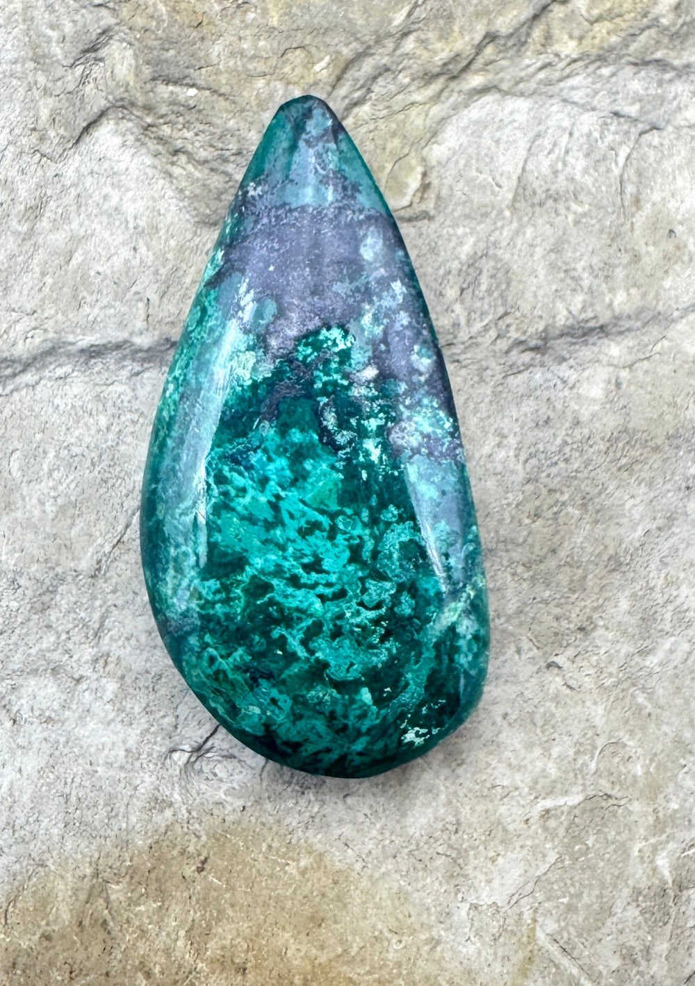 Malachite with Azurite Designer Cabochon 18x35mm