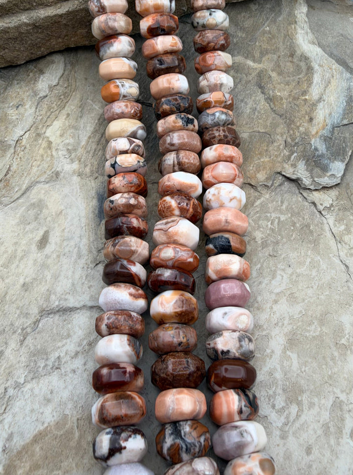 Mexican Opal Large Faceted Rondelle Beads 12mm 16 Inch