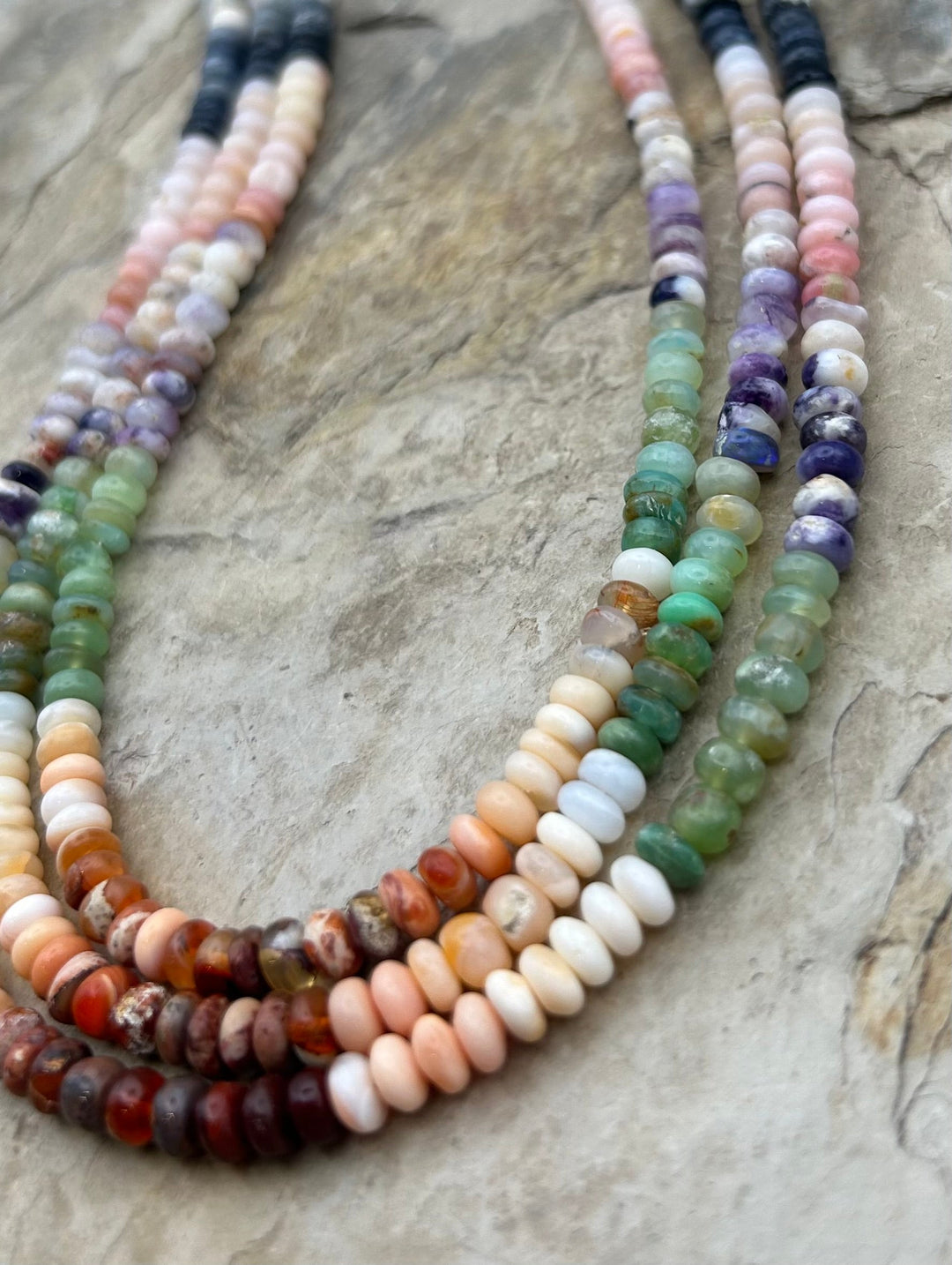 Mixed Agate Irregular Rondelle Beads 5mm One 18 inch strand