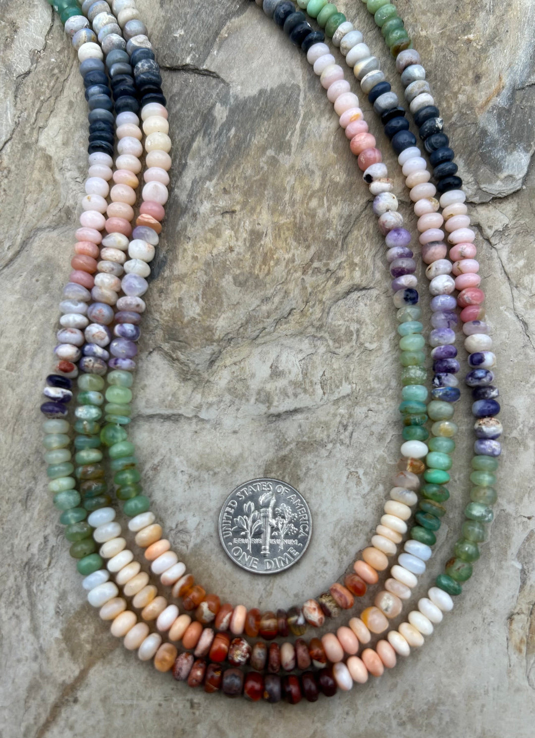 Mixed Agate Irregular Rondelle Beads 5mm One 18 inch strand
