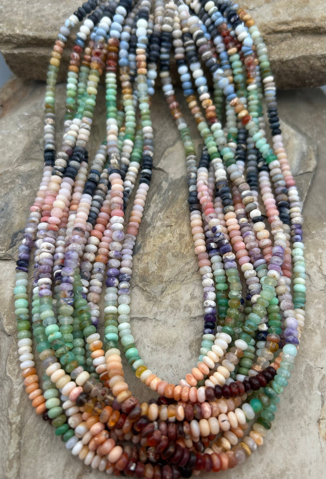 Mixed Agate Irregular Rondelle Beads 5mm One 18 inch strand