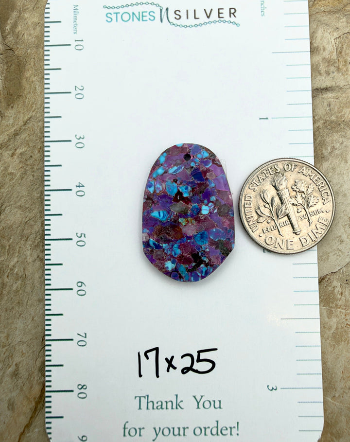 Mohave Purple Turquoise Kingman Composite Focal Pendant