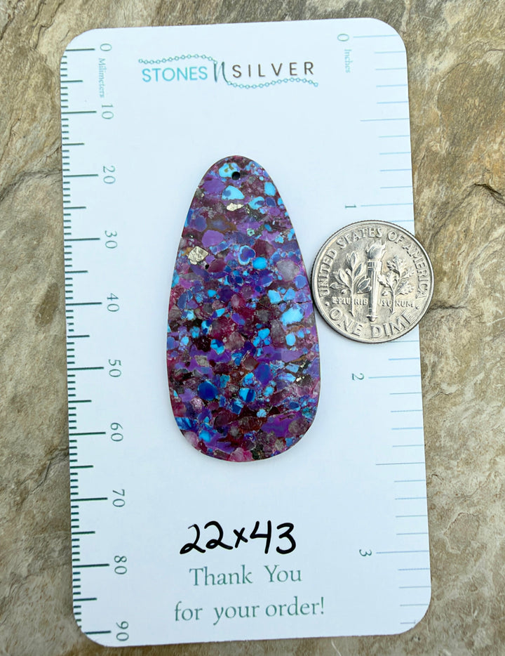 Mohave Purple Turquoise Kingman Composite Focal Pendant
