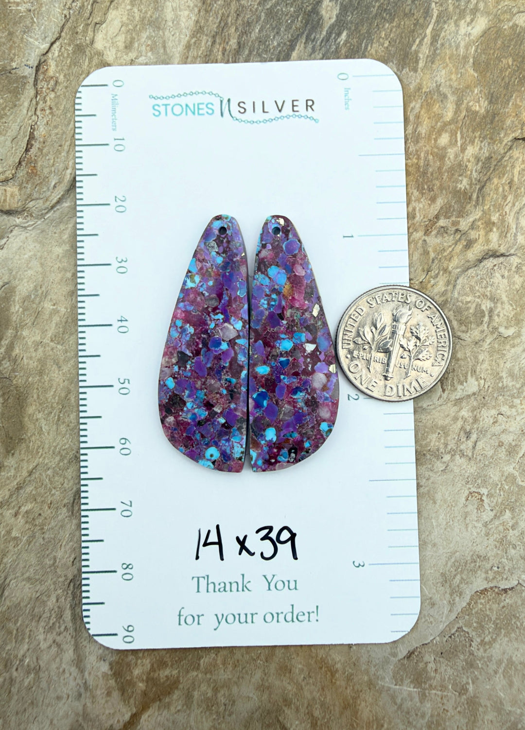 Mohave Purple Turquoise Kingman Composite Matching Earring