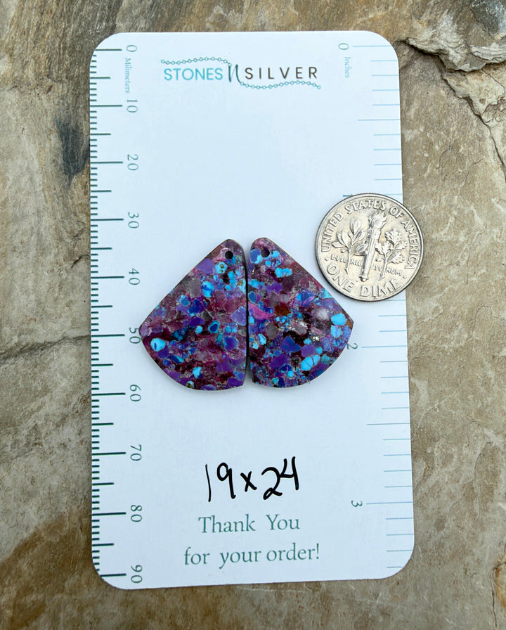 Mohave Purple Turquoise Kingman Composite Matching Earring