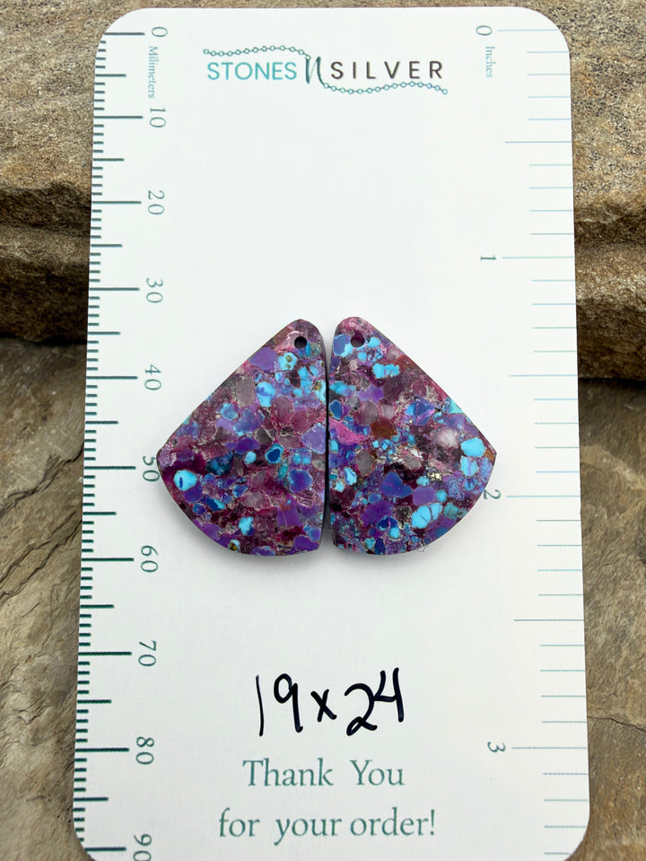 Mohave Purple Turquoise Kingman Composite Matching Earring
