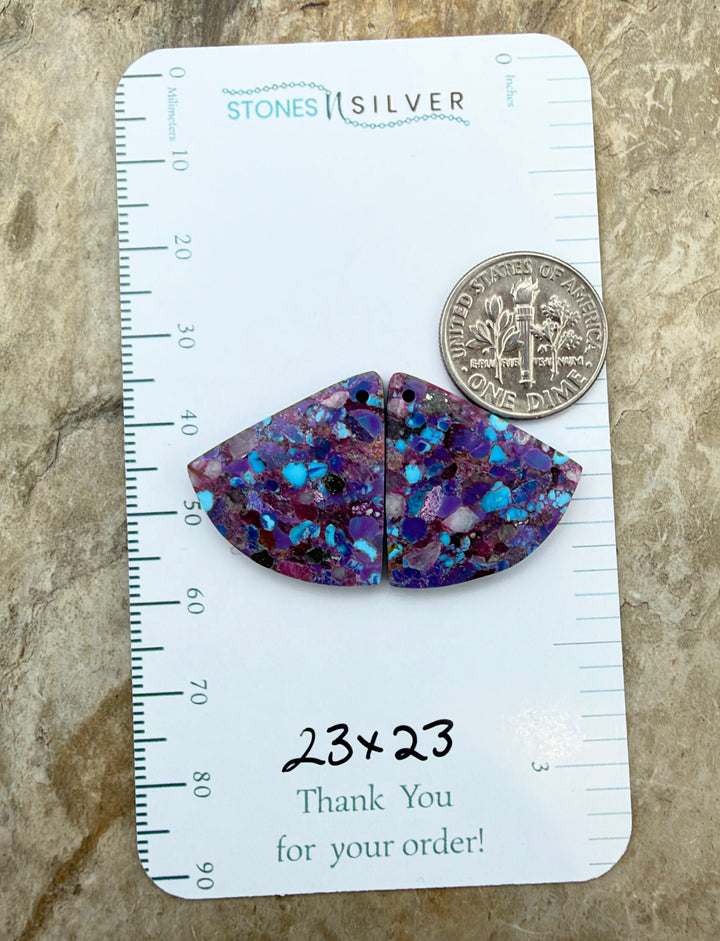 Mohave Purple Turquoise Kingman Composite Matching Earring