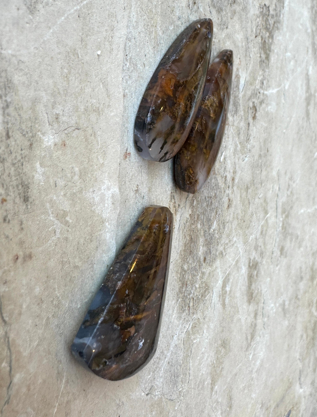 Montana Moss Agate 3 piece Set Focal Pendant Bead