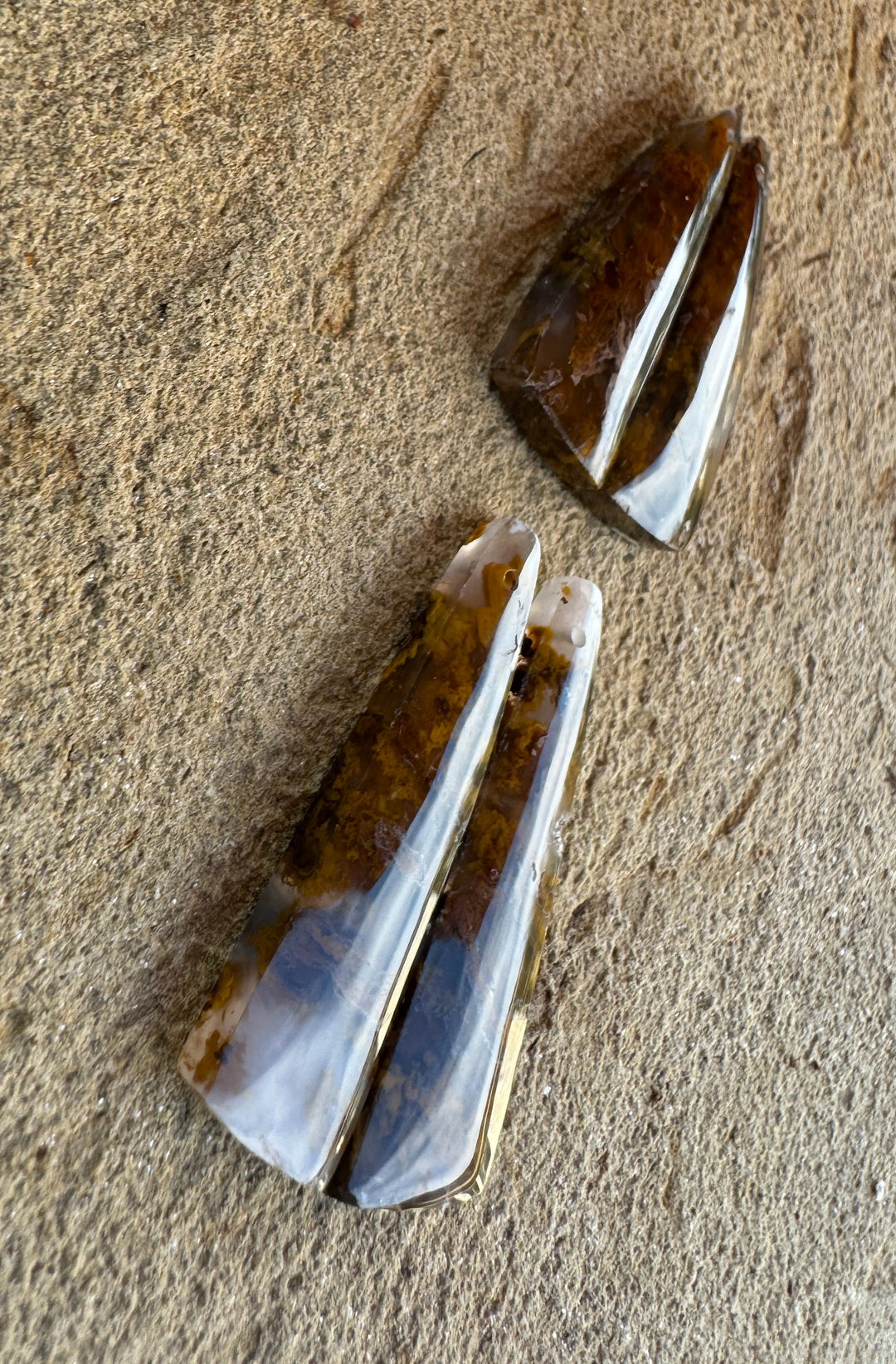 Montana Moss Agate Earring Slab Bead Pair Select One Pair