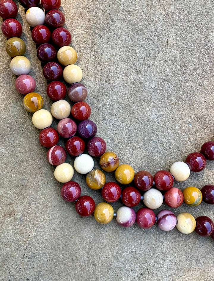 Mookaite (Australia) 10mm Large Hole Round Beads 8 Inch