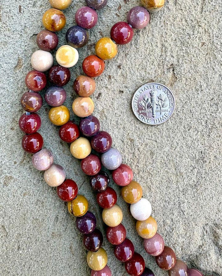 Mookaite (Australia) 8mm Large Hole Round Beads 8 Inch