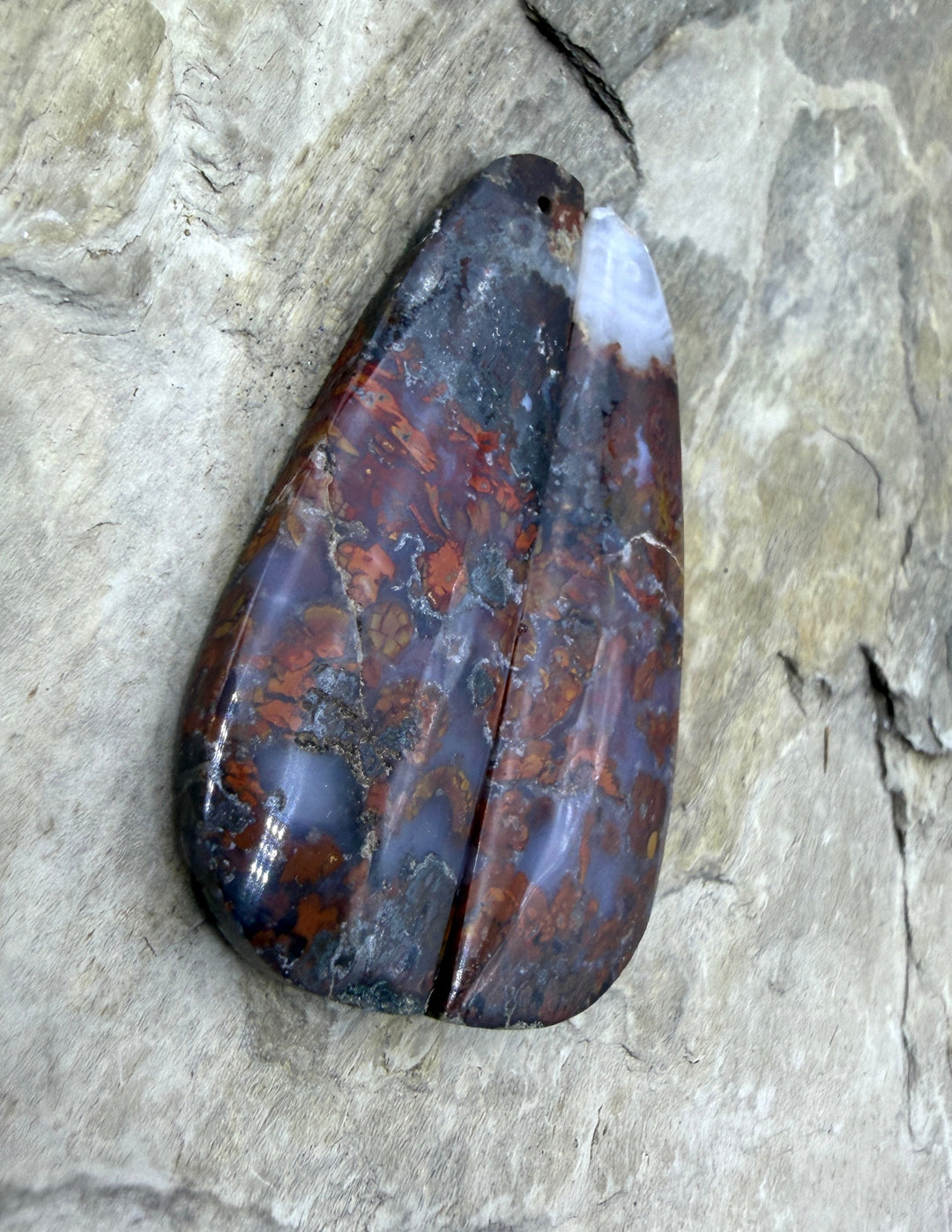 Moroccan Seam Agate BIG Matching Earring Slab Bead Pair