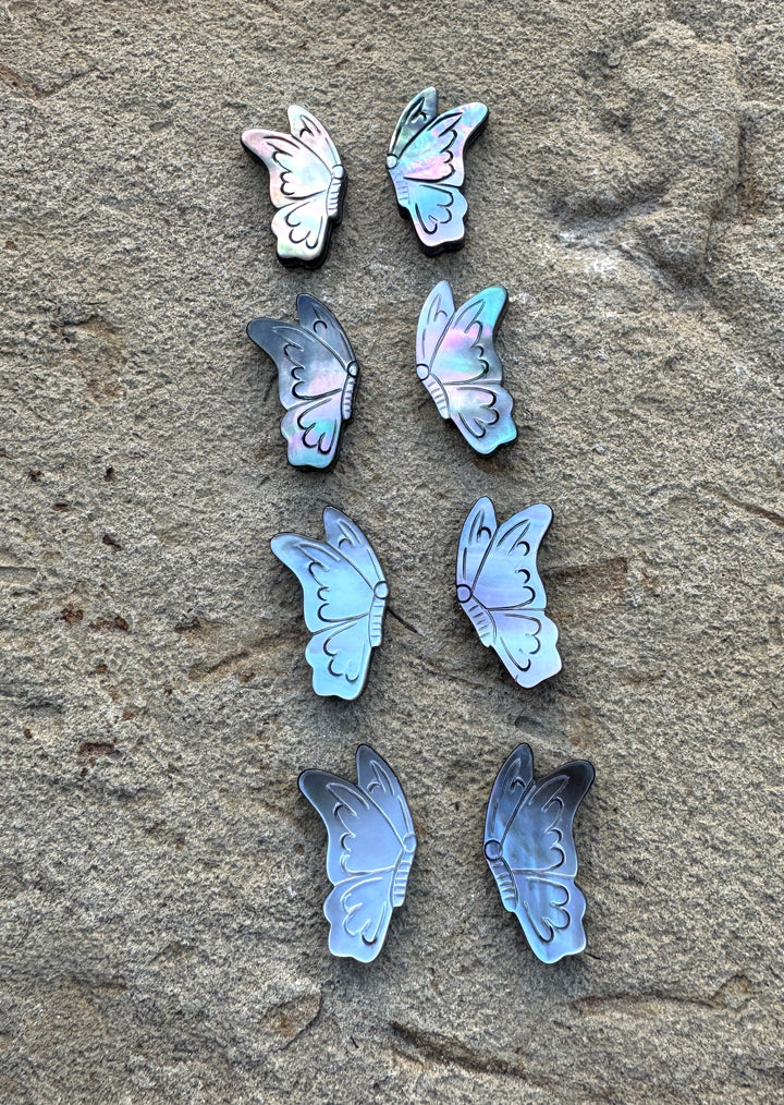 Mother Of Pearl Butterfly Beads 13x25mm Package of 2