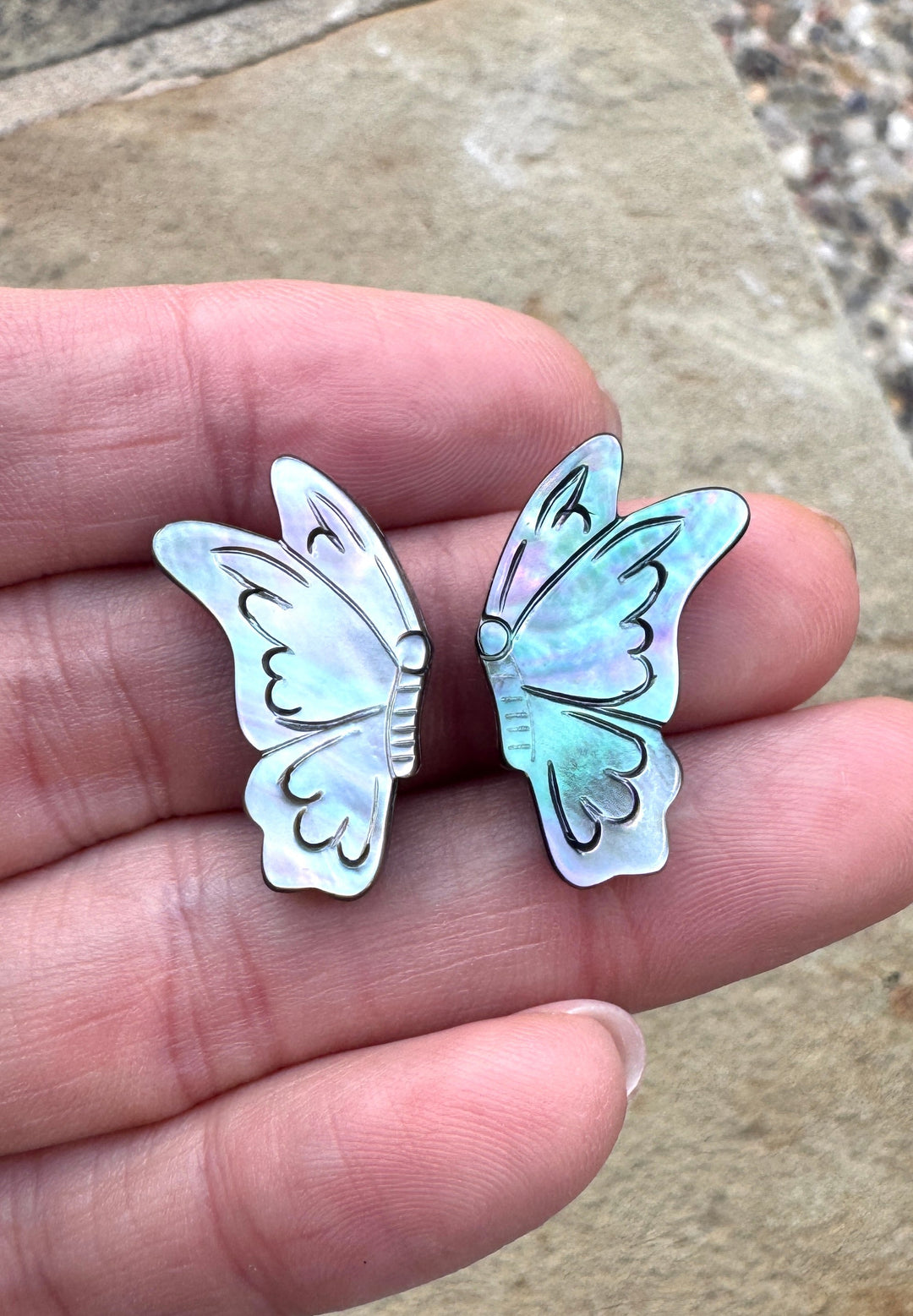 Mother Of Pearl Butterfly Beads 13x25mm Package of 2