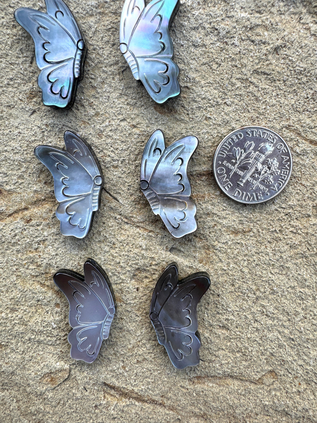 Mother Of Pearl Butterfly Beads 13x25mm Package of 2