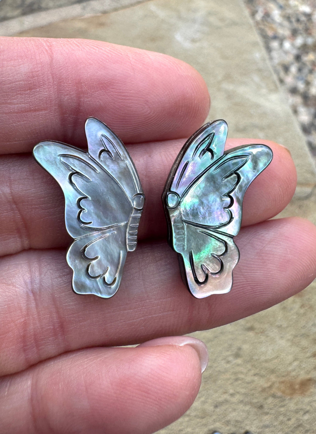 Mother Of Pearl Butterfly Beads 13x25mm Package of 2