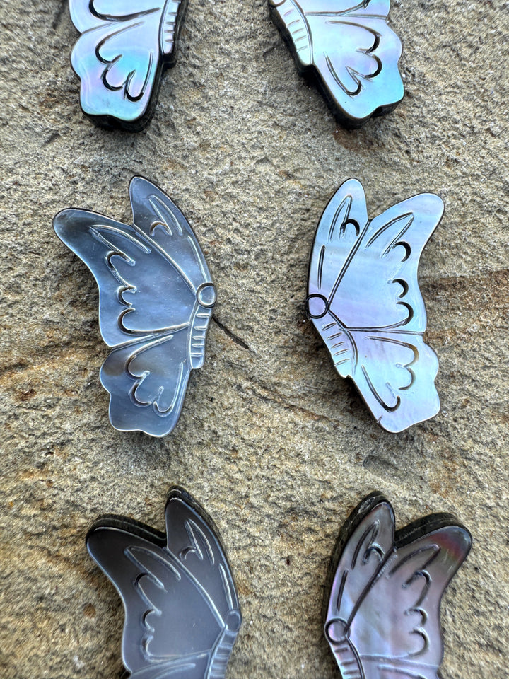 Mother Of Pearl Butterfly Beads 13x25mm Package of 2
