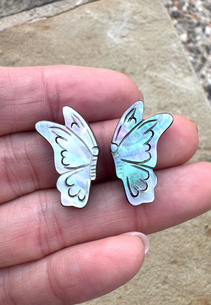 Mother Of Pearl Butterfly Beads 13x25mm Package of 2