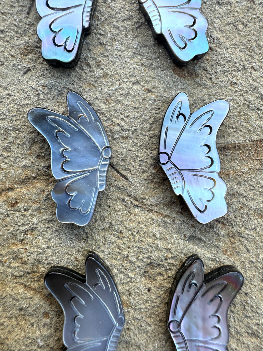Mother Of Pearl Butterfly Beads 13x25mm Package of 2