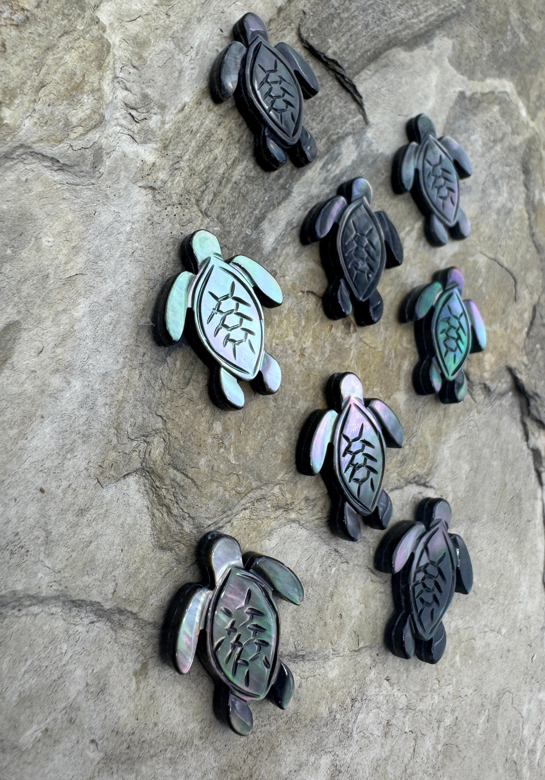 Mother Of Pearl Carved Turtle Beads 15x20mm Package of 2