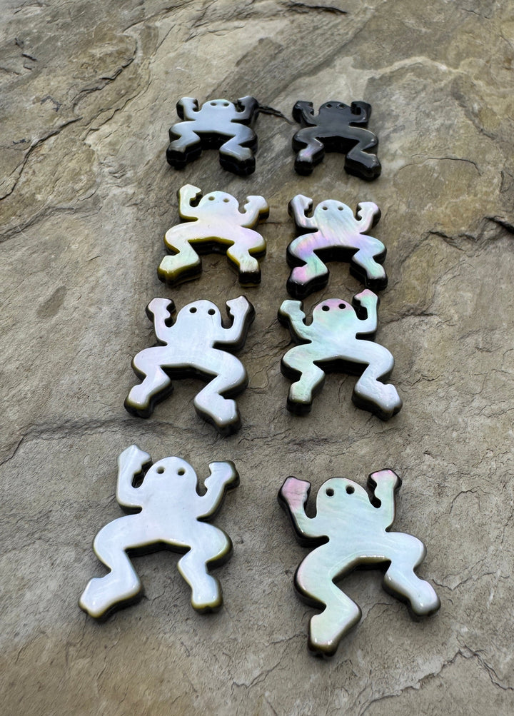 Mother Of Pearl Frog Beads 15x20mm Package of 2 Beads