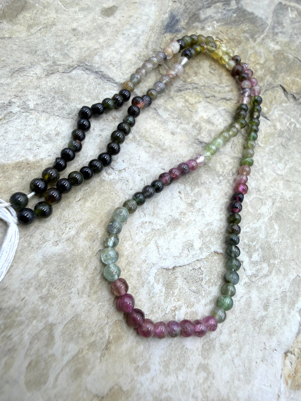 Multi-Colored Tourmaline 3mm Round Beads 14.5 Inch Strand