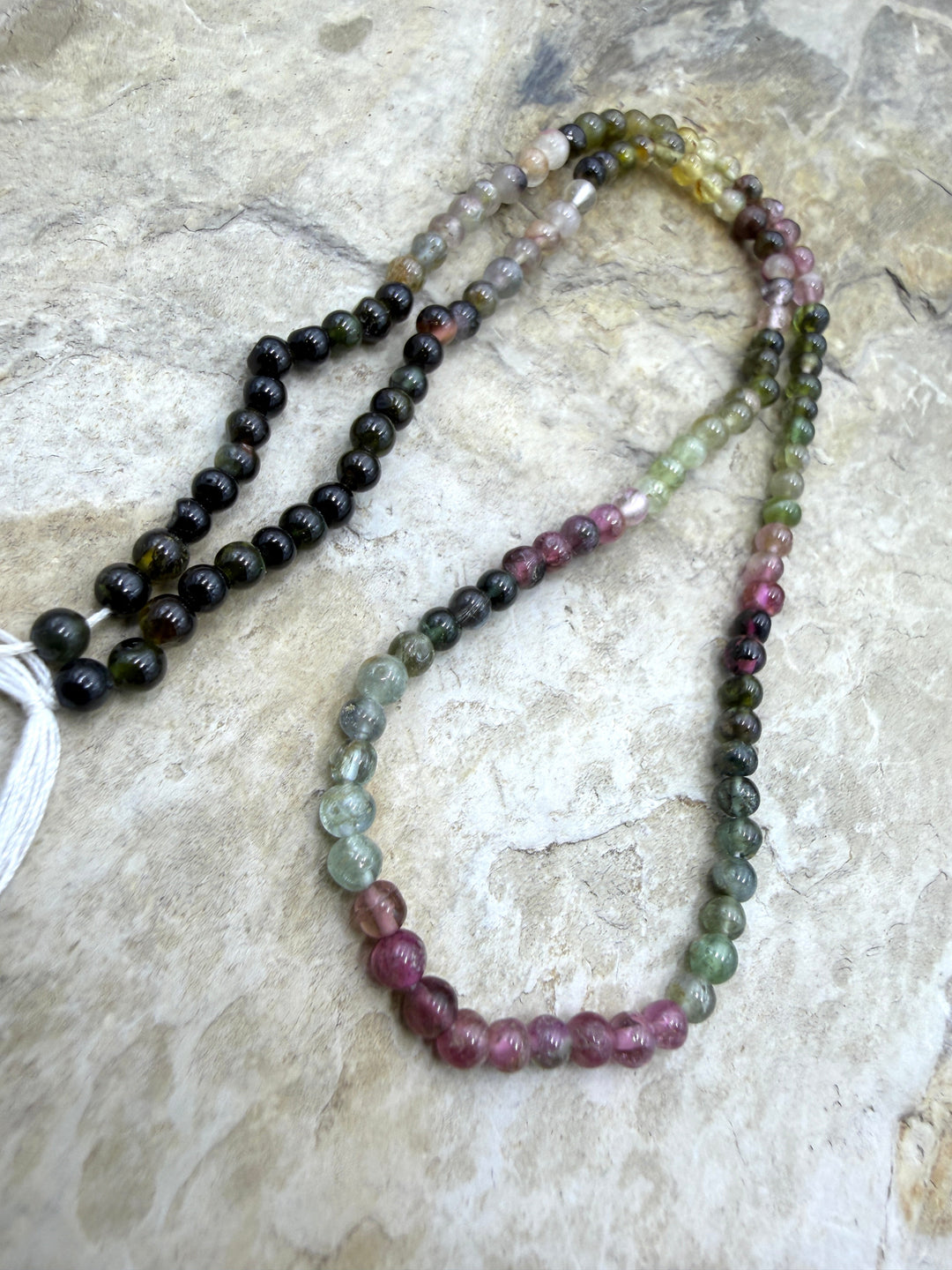 Multi-Colored Tourmaline 3mm Round Beads 14.5 Inch Strand