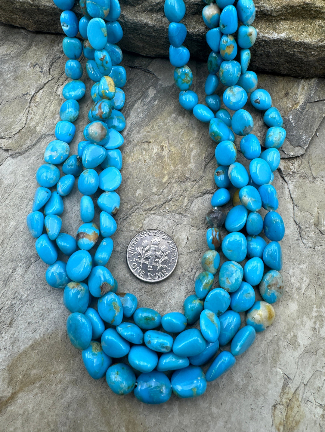 Natural Armenian Turquoise 5x8 10x10mm Rounded Flat Nugget