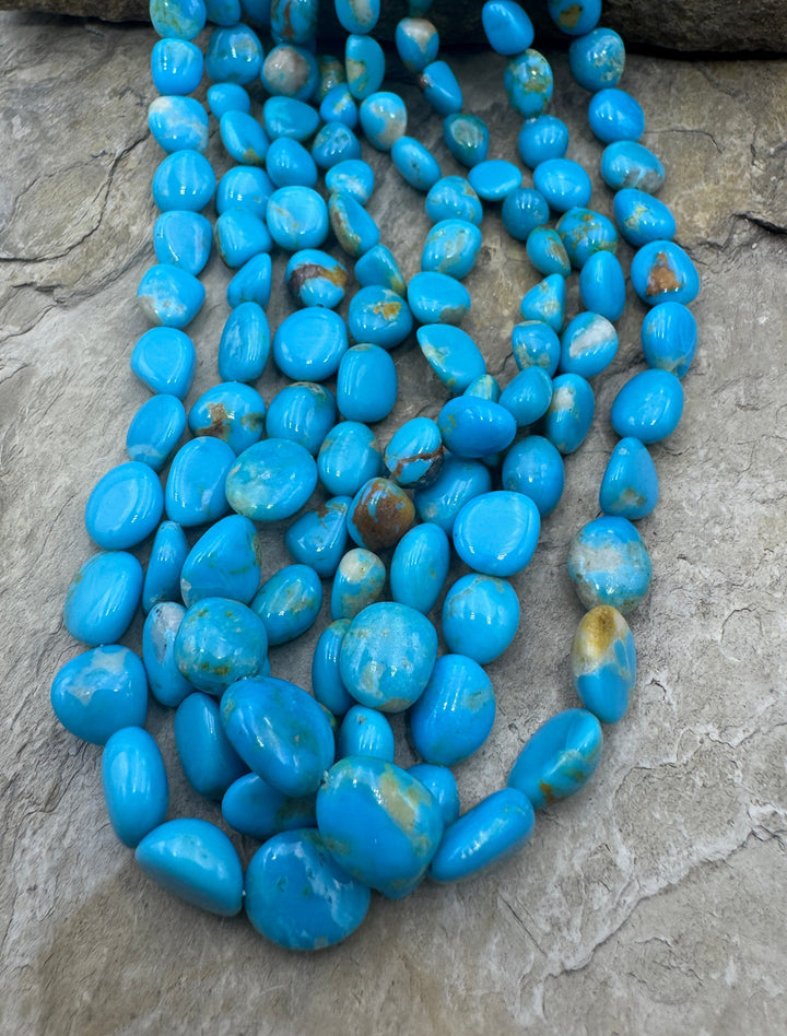 Natural Armenian Turquoise 5x8 10x10mm Rounded Flat Nugget