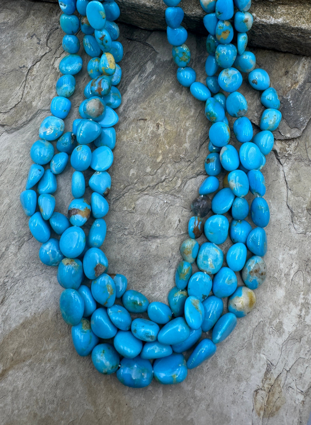 Natural Armenian Turquoise 5x8-10x10mm Rounded Flat Nugget