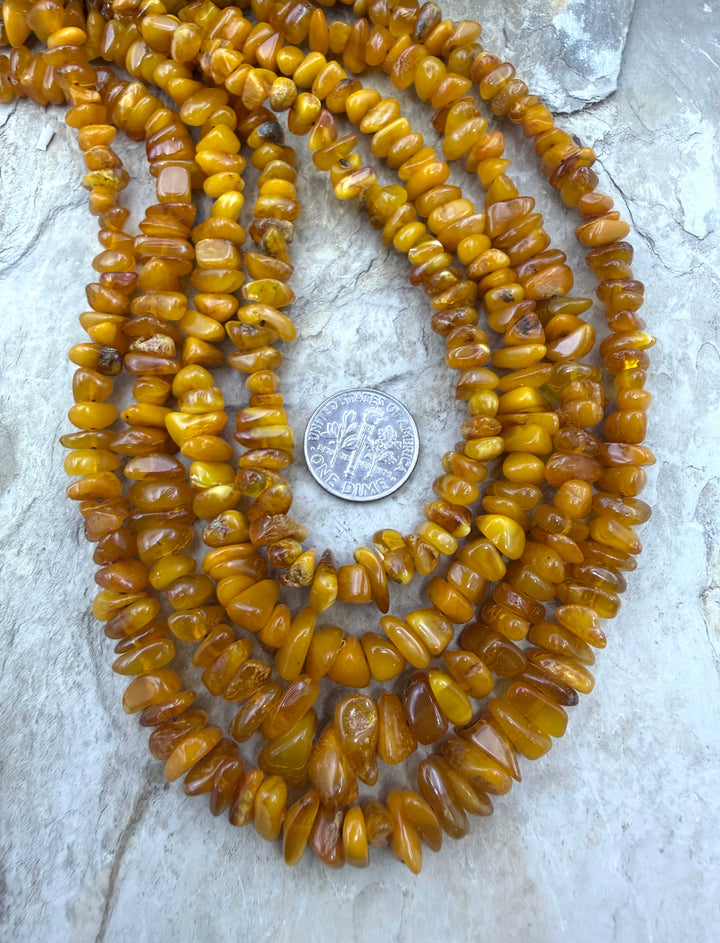 Natural Baltic Amber 4-6mm Graduated Nugget Beads ONE 18