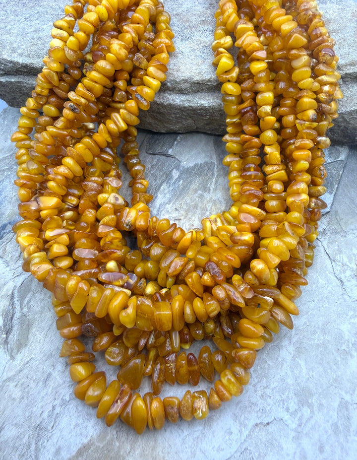 Natural Baltic Amber 4-6mm Graduated Nugget Beads ONE 18