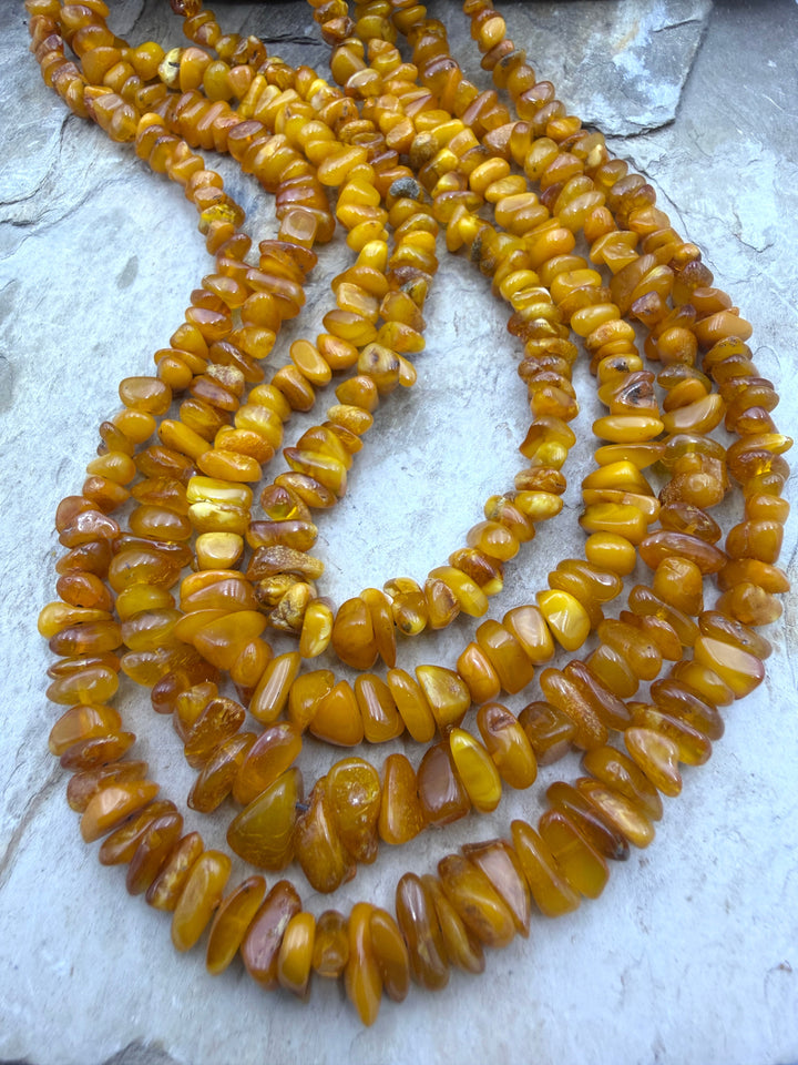 Natural Baltic Amber 4-6mm Graduated Nugget Beads ONE 18