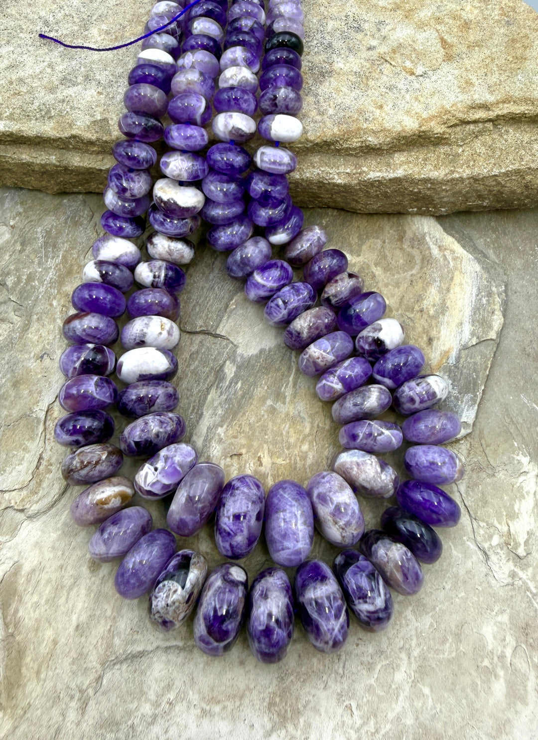 Natural Cape Amethyst Large Graduated Rondelle Beads 8-18mm