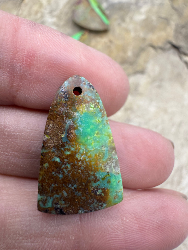 Natural Carico Lake (NV) Turquoise/Fausite Focal Pendant