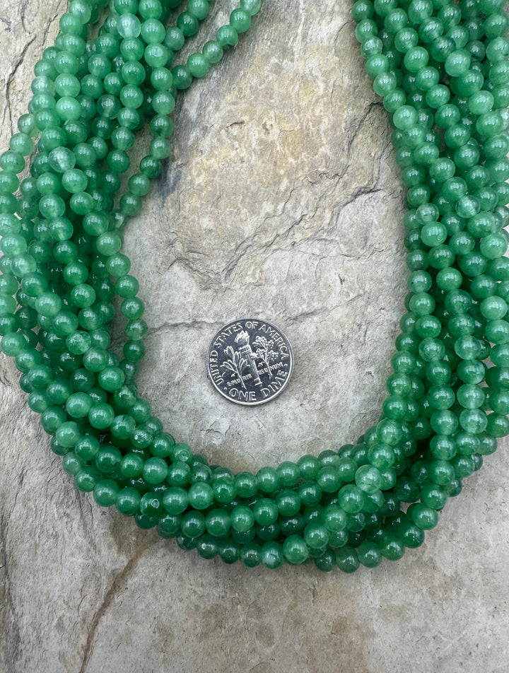 Natural Green Aventurine Gemstone Grade 4mm Round 15 inch