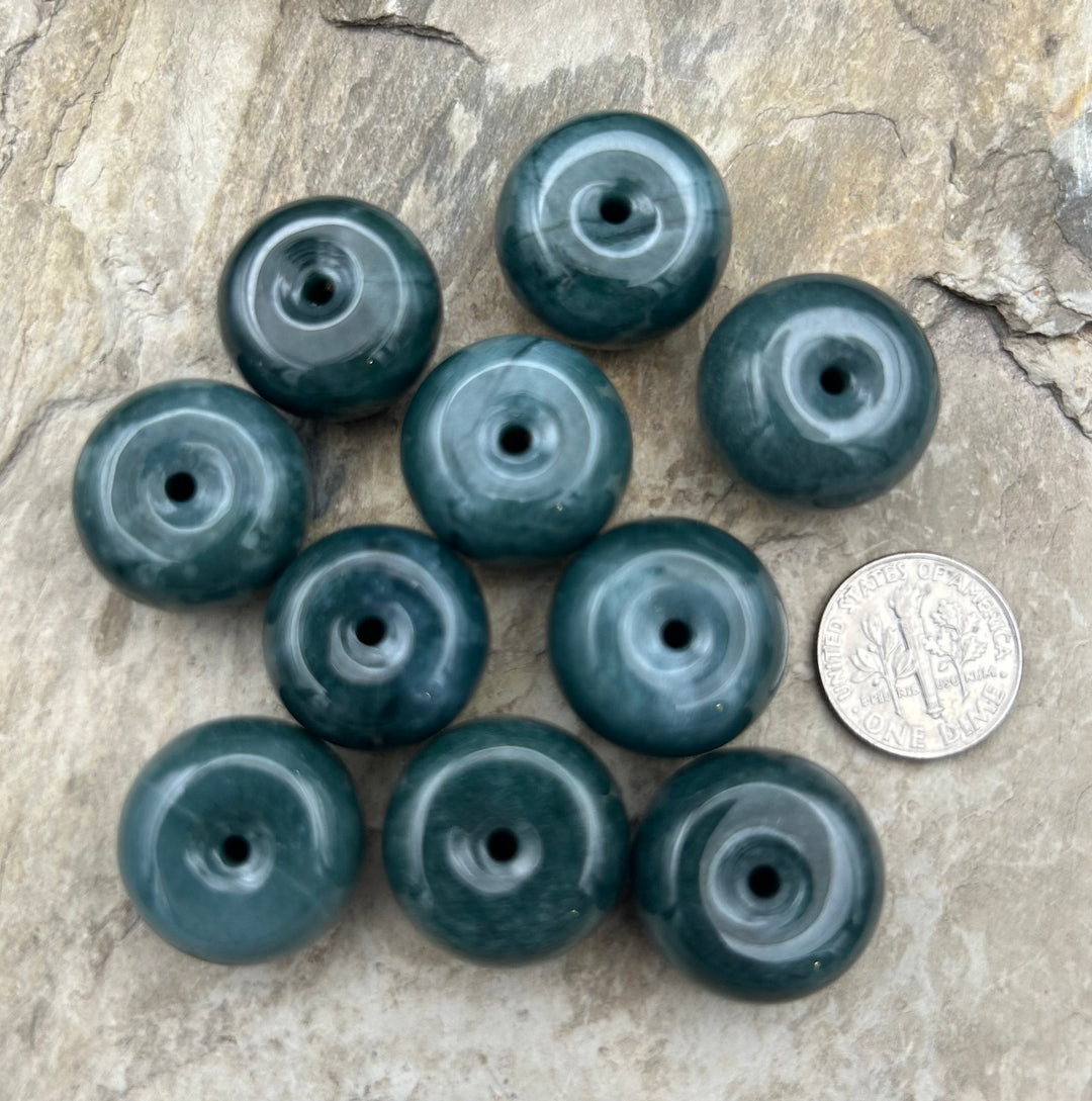 Natural Guatemalan Jade Donut Beads 11x20mm 2mm hole Select