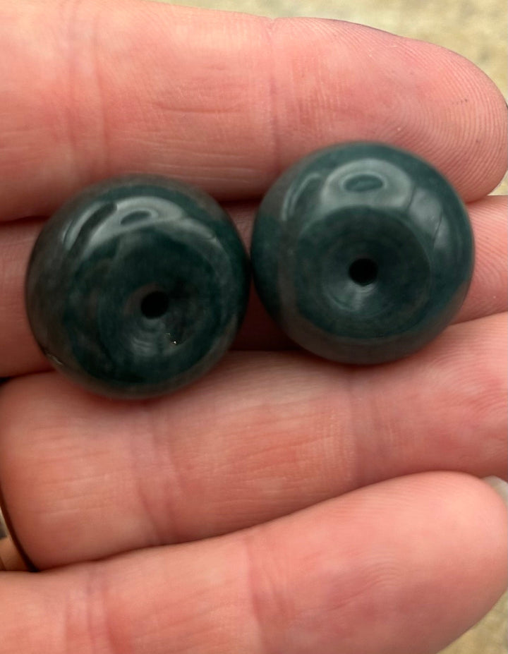 Natural Guatemalan Jade Donut Beads 11x20mm 2mm hole Select