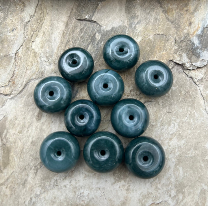 Natural Guatemalan Jade Donut Beads 11x20mm 2mm hole Select