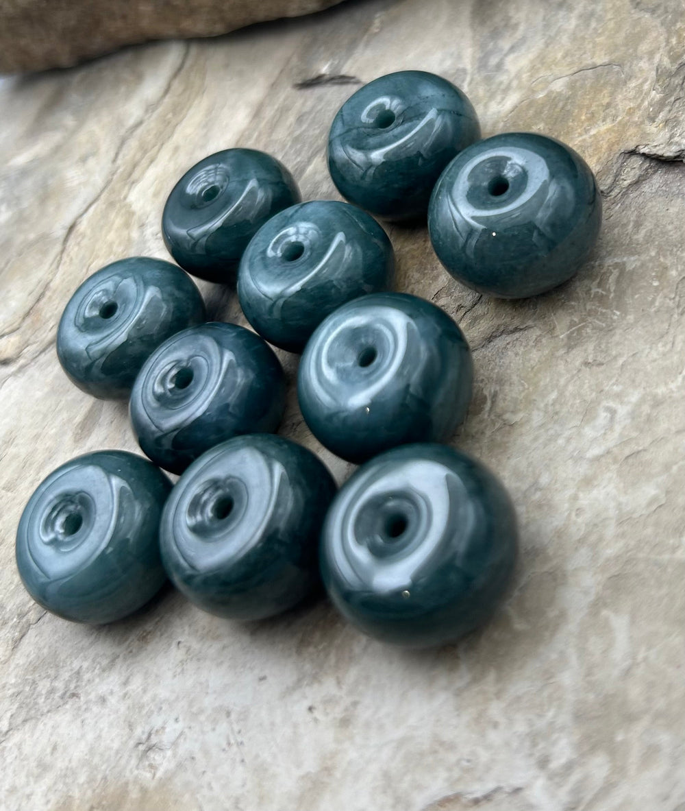 Natural Guatemalan Jade Donut Beads 11x20mm 2mm hole Select
