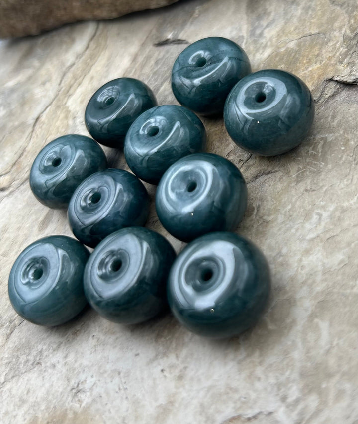 Natural Guatemalan Jade Donut Beads 11x20mm 2mm hole Select