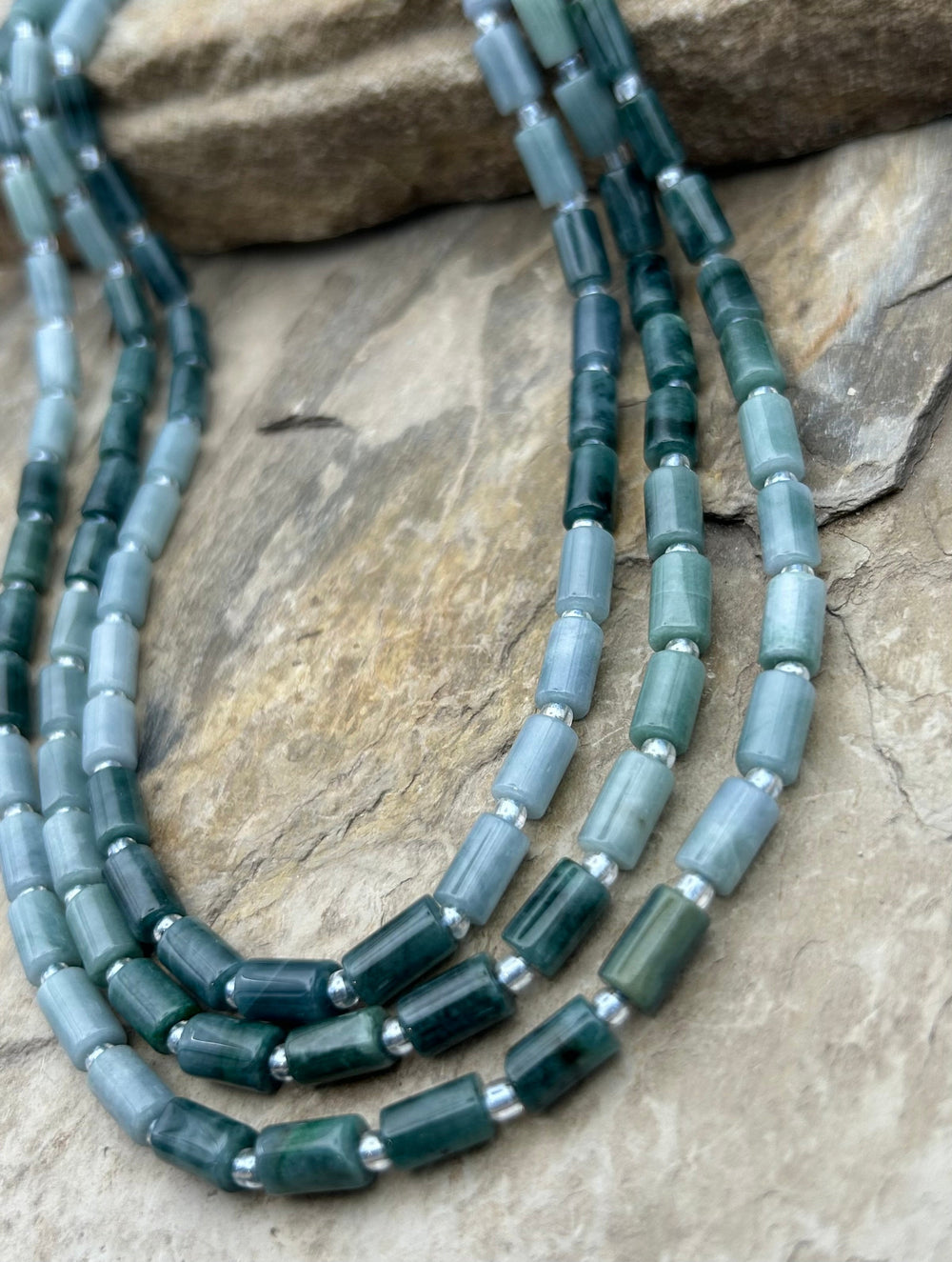 Natural Guatemalan Jade Tube Beads 5x8mm 16 inch strand