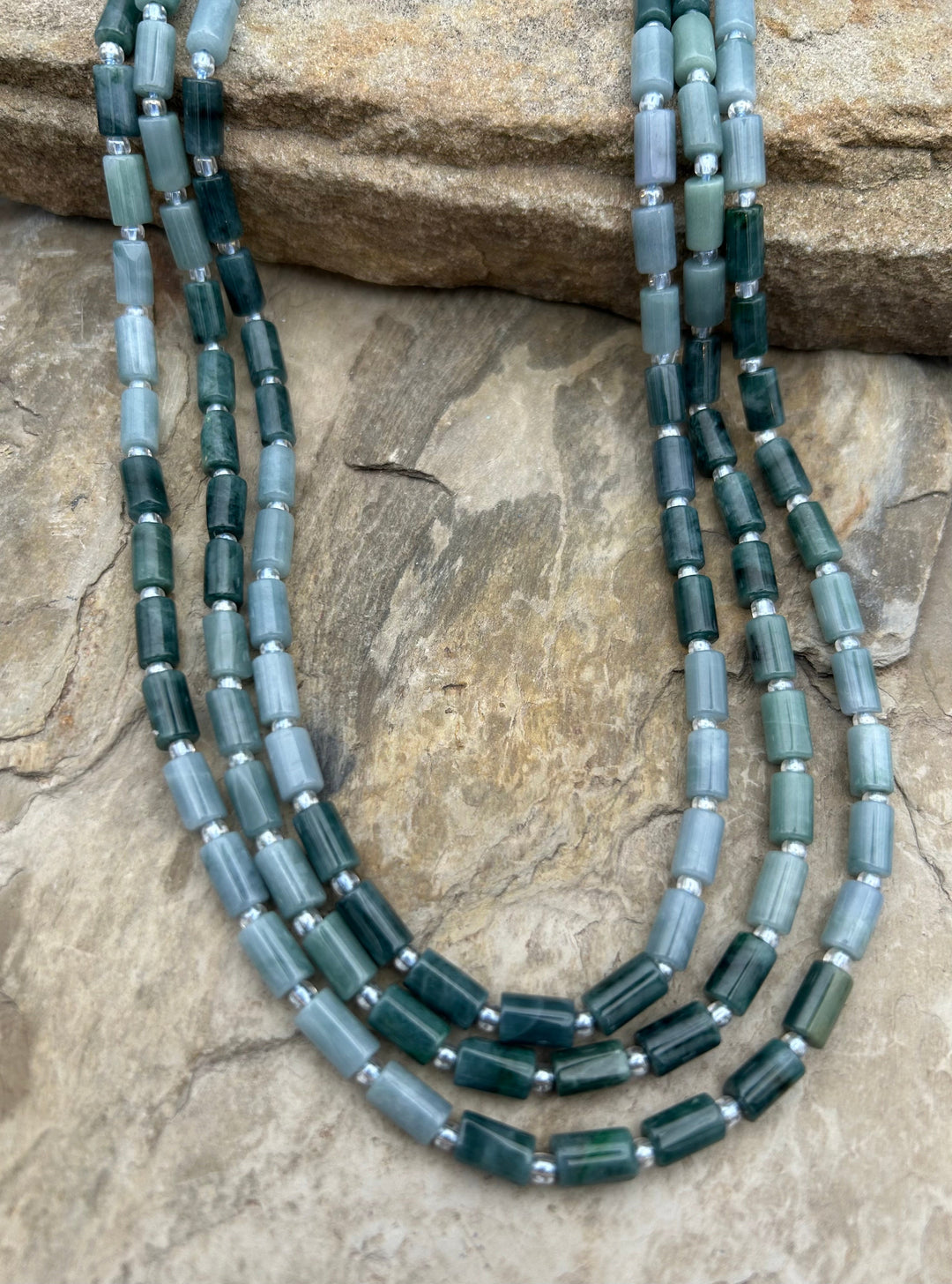 Natural Guatemalan Jade Tube Beads 5x8mm 16 inch strand