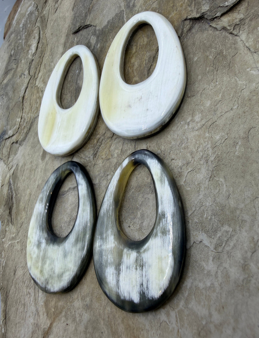 Natural Horn Earring Pairs from Texas Longhorn 30x48mm