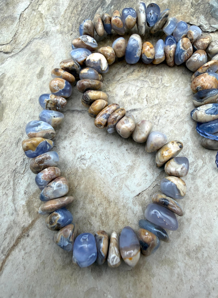 Natural Lavendar Chalcedony Nugget Beads 8x10mm 16 Inch