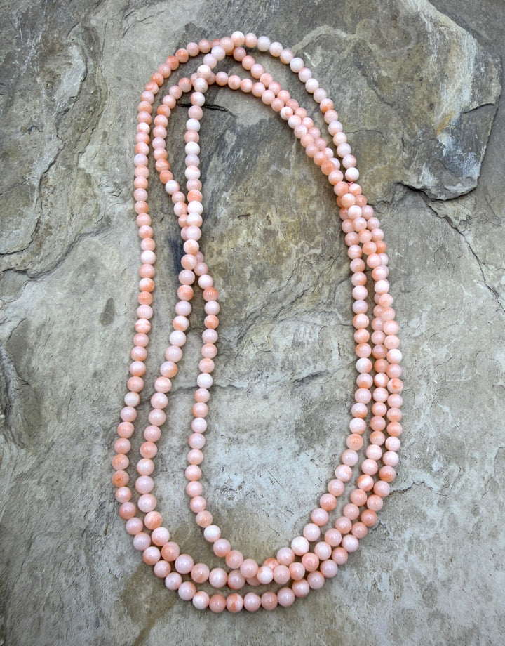 Natural Pink Coral (Taiwan) 3mm Round Beads LONG 34 Inch