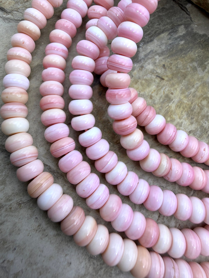 Natural Pink Queen Conch Shell 6mm Rondelle Beads ONE 16