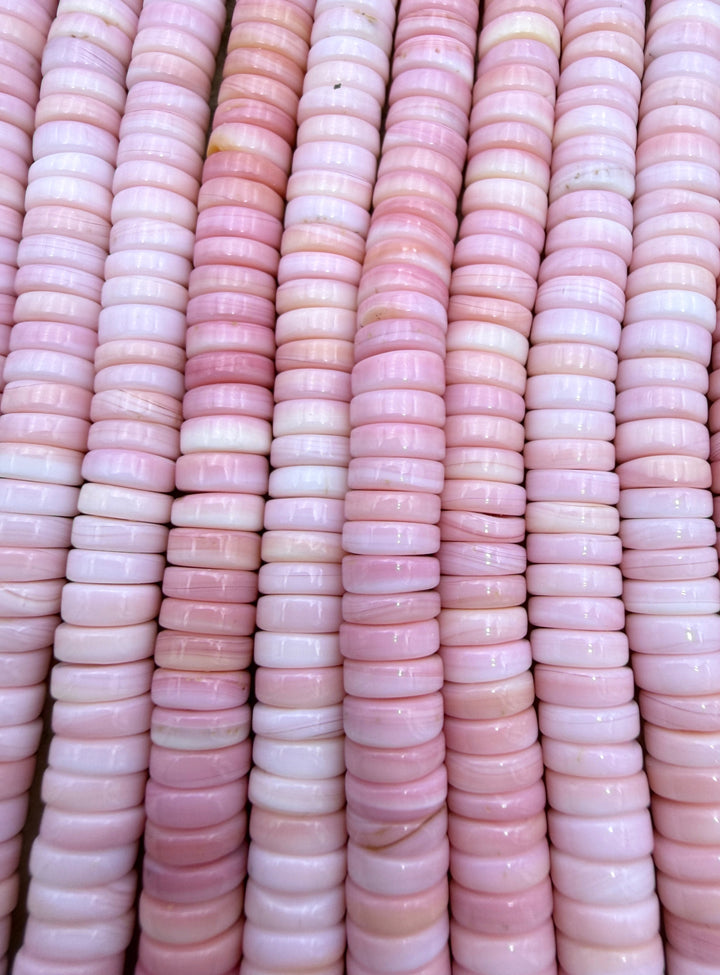 Natural Pink Queen Conch Shell 8mm Heishi Beads ONE 16 inch