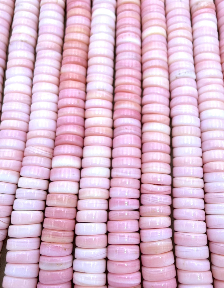 Natural Pink Queen Conch Shell 8mm Heishi Beads ONE 16 inch